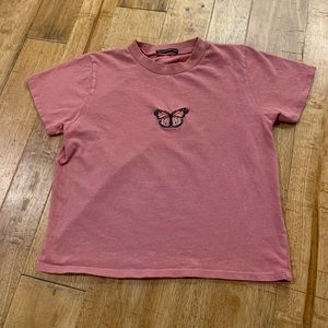 Brandy Melville Pink Butterfly Top